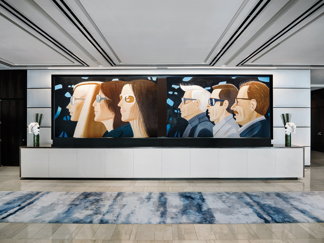 Alex Katz’s Trio displayed at the lobby of New York’s Langham Place